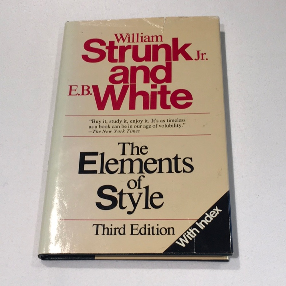 The Elements of Style by Strunk and White, 1979, Hard Cover
